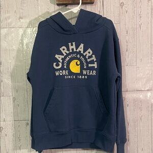 Carhartt Dark Blue Hoodie with Yellow Logo